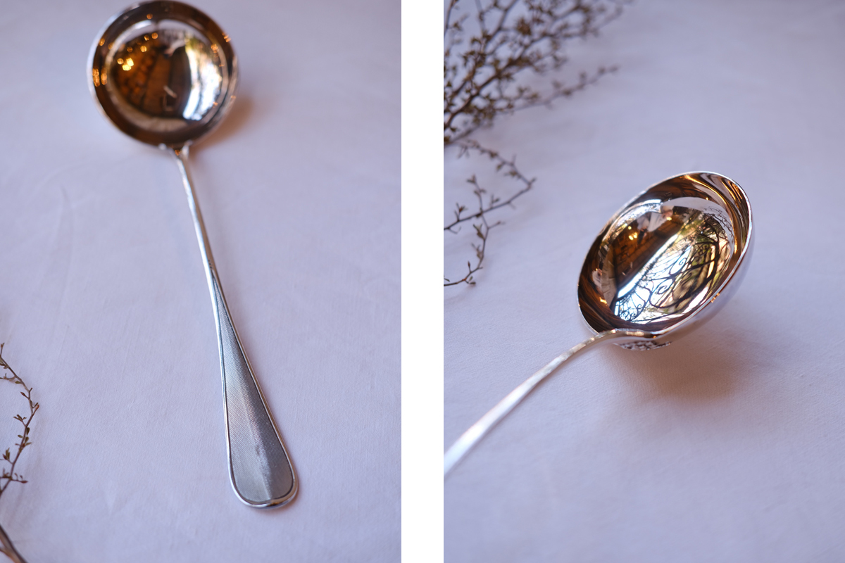 フランスシルバーボウル&レードル純銀シルバー950